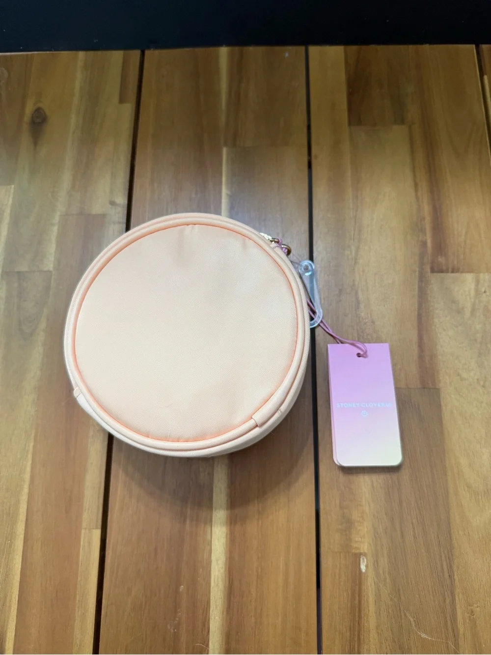 Stoney Clover Lane Peach Round Clear-Top Cosmetic Pouch